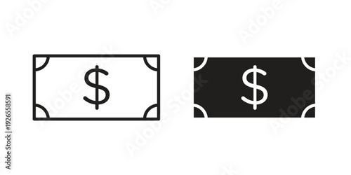 Cash icons simple design. Vector illustration for web ui