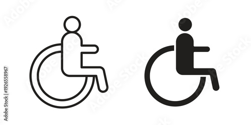 Disabled icons for templates, web design and infographics