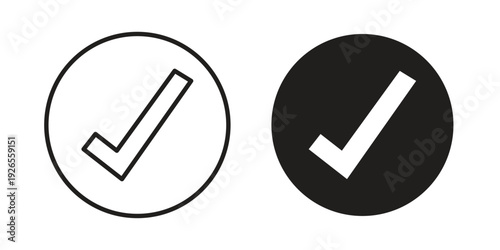 Check mark icons simple design. Vector illustration for web ui