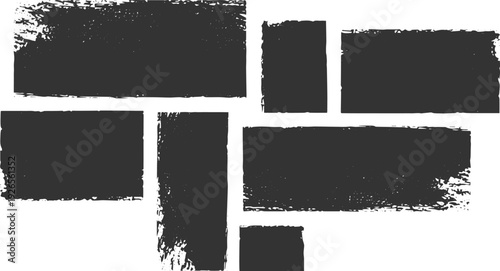 Collection of various dark grunge splatters and distress textures on transparent background perfect for graphic set vector design overlays and distressed effects