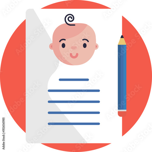 A simple list icon used to organize baby shower tasks, guest names, or gift ideas.