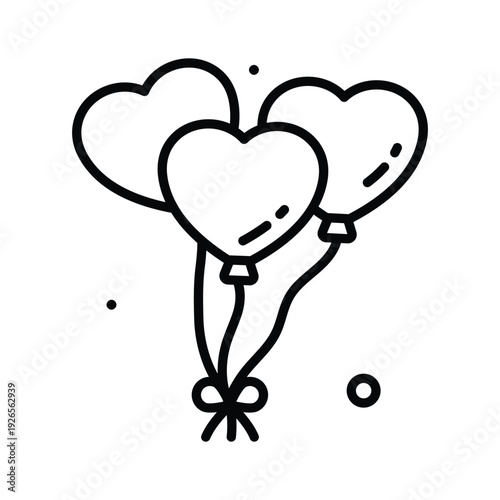 Line icon of balloons for women's day celebration