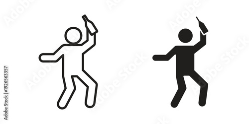 Drunk human icons for templates, web design and infographics