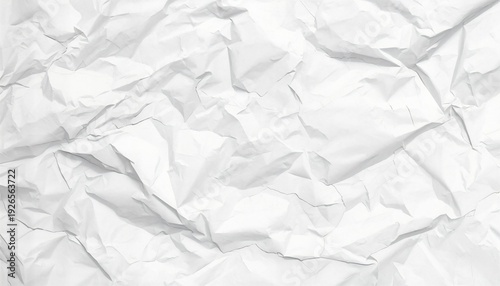 A crumpled white paper background with deep wrinkles and creases