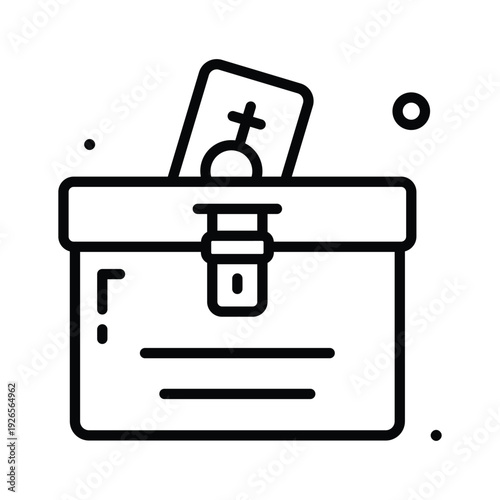 Iconic line icon of woman suffrage for women's day celebration