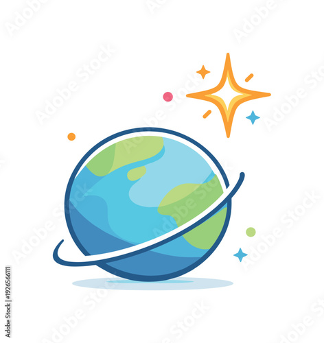 Strategic reframing and seeing opportunity from a new angle expressed through cosmic perspective shift, a planet viewed from an unusual tilted angle