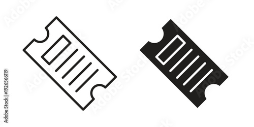 Eticket icons for templates, web design and infographics