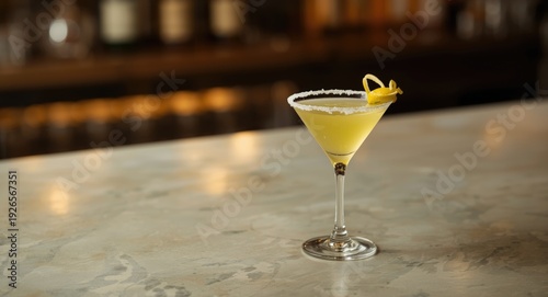 Wallpaper Mural Traditional lemon drop martini enhanced with olives and lemon peel swirl Torontodigital.ca