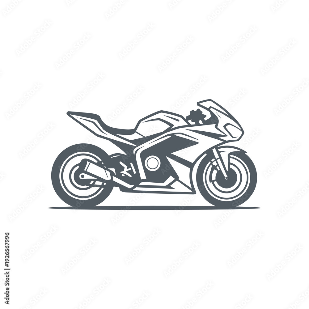 Fototapeta premium Modern Sport Motorbike Design - Fast Motorcycle Transportation Symbol