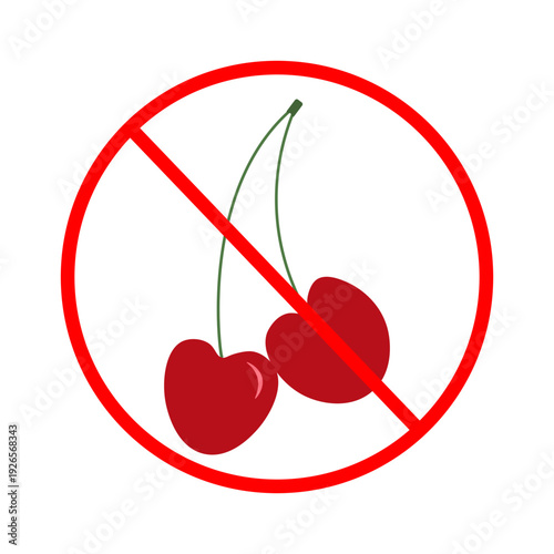 Принти на полотні No Cherry Prohibition Flat Vector Illustration