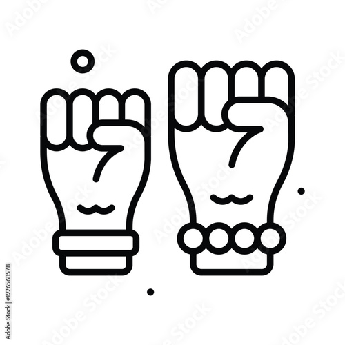 Modern line icon of womens march for womens day awareness