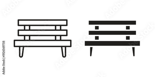 Garden Bench icons for templates, web design and infographics