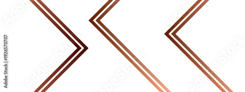 Vector Minimalist Geometric Design Showcasing Copper Arrows Pointing in a Harmonious Sequence, Ideal for Concepts of Direction and Progress