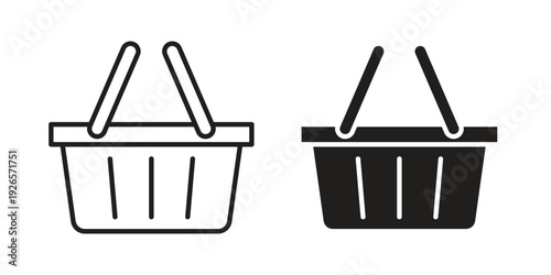 Grocery basket icons for templates, web design and infographics