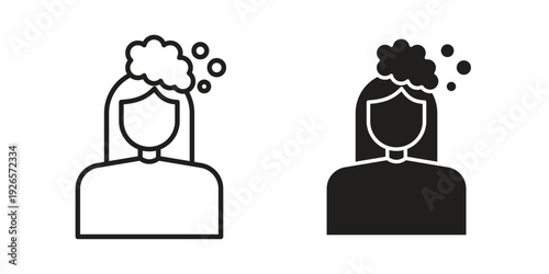 Hair washing icons for templates, web design and infographics