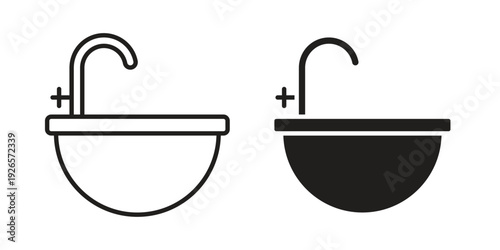 Hair washer sink icons for templates, web design and infographics