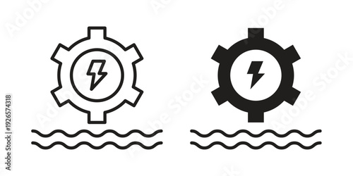 Hydraulic energy icons for templates, web design and infographics