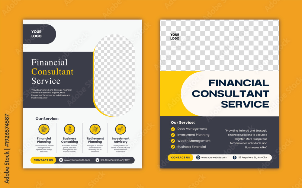 Obraz premium Financial Consulting Services Template for Corporate Business Marketing