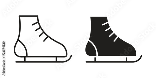 Ice skating icons for templates, web design and infographics