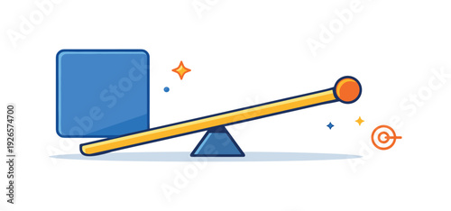 Strategic effort minimalism and choosing the smallest action that creates meaningful progress, a single highlighted lever positioned beside a large