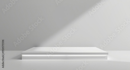 Wallpaper Mural Minimalist illuminated platform for blank product showcase rendered in three dimensions Torontodigital.ca