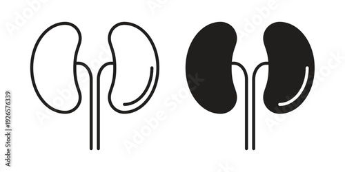 Kidney icons for templates, web design and infographics