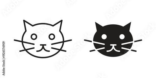 Kitten icons for templates, web design and infographics