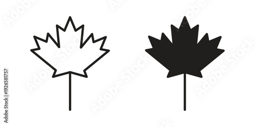 Maple leaf icons for templates, web design and infographics