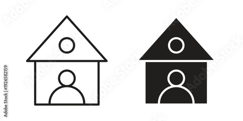 Tenant icon concept. Thin line symbol. Vector illustration isolated. Editable stroke.