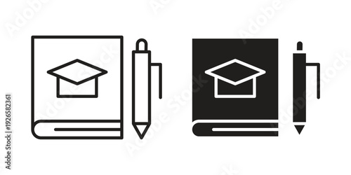 Thesis icon concept. Thin line symbol. Vector illustration isolated. Editable stroke.