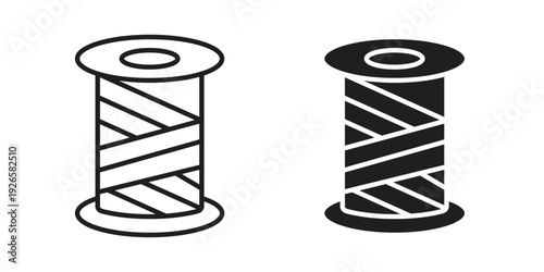 Thread icon concept. Thin line symbol. Vector illustration isolated. Editable stroke.