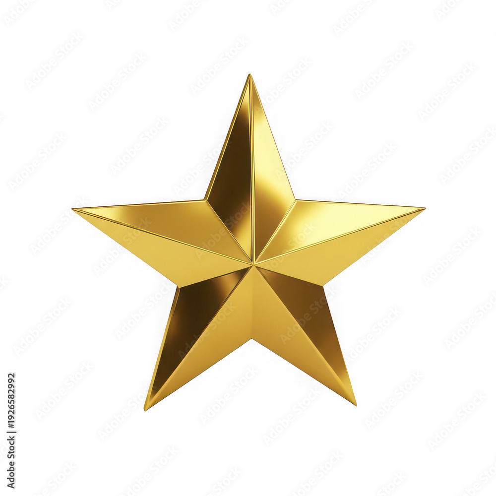 Obraz premium Golden star icon symbol shining brightly isolated on transparent background