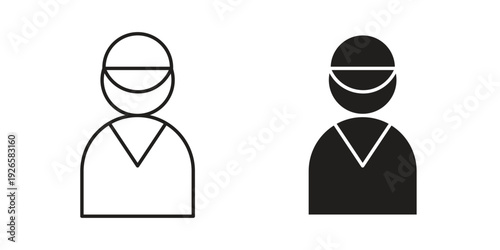 Trainer icon concept. Thin line symbol. Vector illustration isolated. Editable stroke.