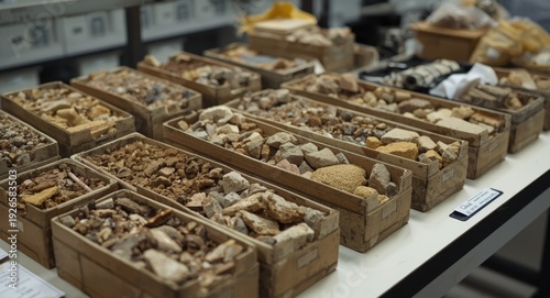 Geological survey of boxed core samples for mineral analysis