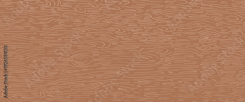 Natural wood brown scribble pattern with concentric rings and linear texture. Vector illustration showing organic tree structure with flowing lines and wooden surface detail. Vector linear doodle bg.