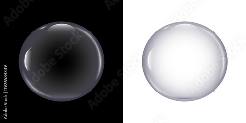 Shiny bubble, sphere with reflective surface