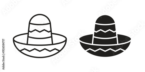 Mexican Hat icons for templates, web design and infographics