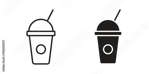 Milkshake icons for templates, web design and infographics