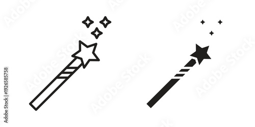 Wand icon concept. Thin line symbol. Vector illustration isolated. Editable stroke.