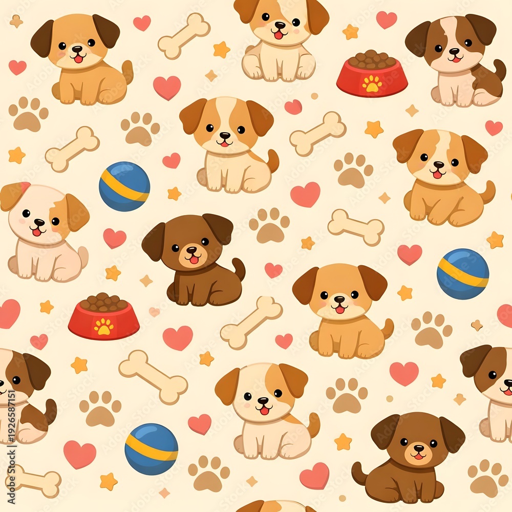 Obraz premium puppy pattern