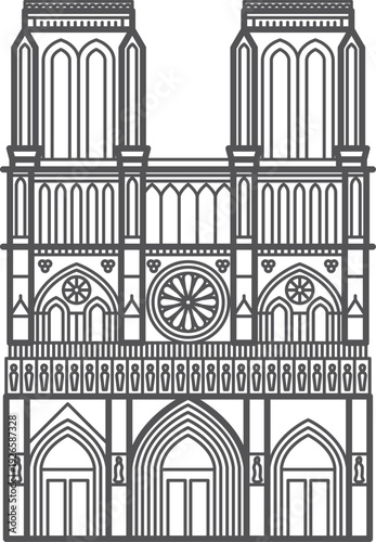 Wallpaper Mural French famous church landmark. Gothic architecture icon Torontodigital.ca