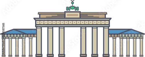 Brandenburg gate line icon. German landmark symbol