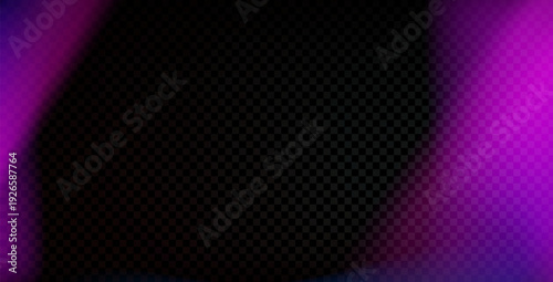 Film light leaks purple texture. Distressed retro photo violet burn effect. Movie filter lilac overlay frame. Blur bright gradient.Diagonal disco beam stripes. Vector transparent purple effect.