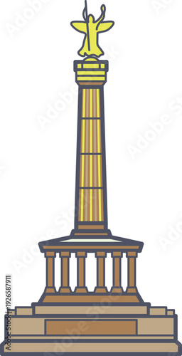 Victory column color icon. Berlin landmark symbol