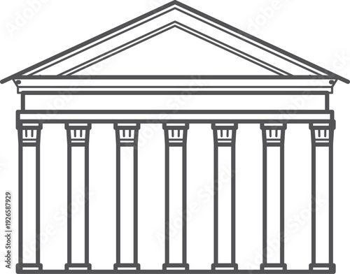 Wallpaper Mural Ancient column facade line icon. Vintage building Torontodigital.ca