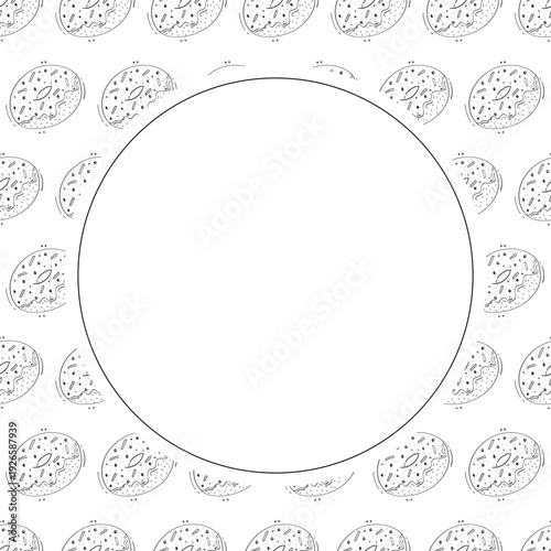 hand drawn donut circle frame background