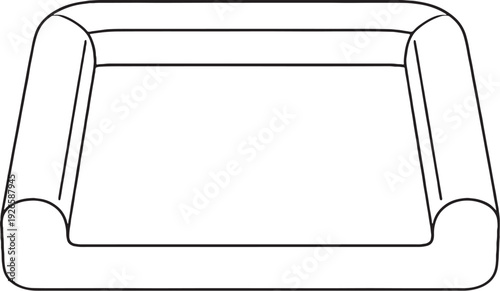 Orthopedic Memory Foam Dog Bed Black and White Line Art Illustration
