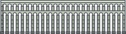 Ancient roman architecture line icon. Tourist landmark