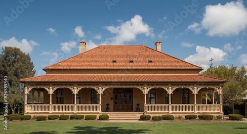 Well preserved federation residence with tiled roof and decorative fretwork
