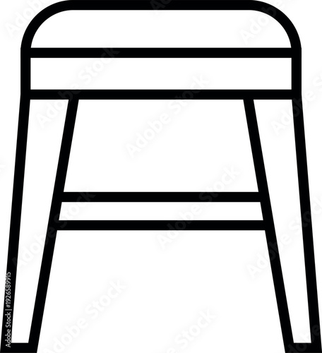 Wooden stool line icon. Home furniture symbol